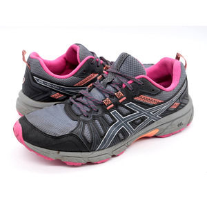 Asics Running Shoes Womens 10 Gel Venture 7 Gray Lace Up Athletic Sneakers